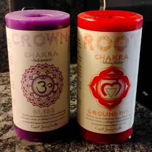Crown and Root chakra candles